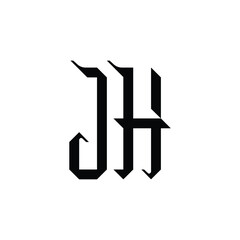 JH monogram logo design letter text name symbol monochrome logotype alphabet character simple logo