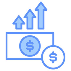 Investment Outline Blue Color Icon