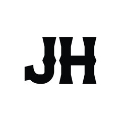 JH monogram logo design letter text name symbol monochrome logotype alphabet character simple logo
