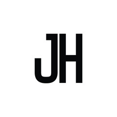 Fototapeta premium JH monogram logo design letter text name symbol monochrome logotype alphabet character simple logo