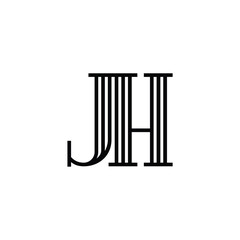 JH monogram logo design letter text name symbol monochrome logotype alphabet character simple logo