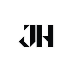 JH monogram logo design letter text name symbol monochrome logotype alphabet character simple logo