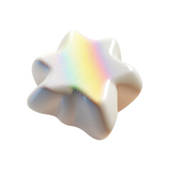 Iridescent Glitter Star Shaped 3D Render