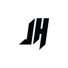JH monogram logo design letter text name symbol monochrome logotype alphabet character simple logo