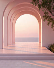 Minimalist Background with Peaceful 3D Design Aesthetic