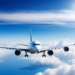 Naklejka premium plane fly back to airport