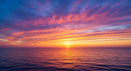 Obraz premium Vibrant Sunset over Calm Ocean