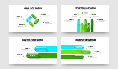 Professional Profile 4 5 2 3 Step Diagram Frame Design Bundle. Financial Strategy Four Five Two Three Option Infographic Slideshow Layout Vector Illustration Set.