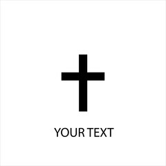 Christian Cross Vector Logo Silhouette Isolated on White Background