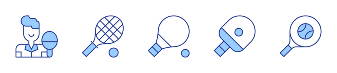 tennis, tabletennis, pingpong. Tennis Icon vector illustration. Line Duotone style. Editable stroke