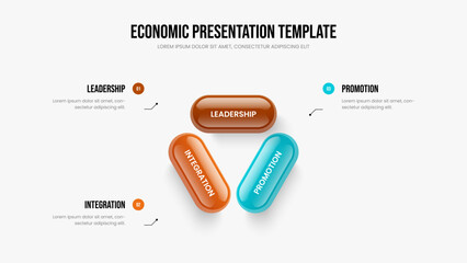 Consulting Plan 3 Step Infographic Slideshow Template. Financial Insight Slide Design Vector Illustration. Business Innovation Three Element Diagram Presentation Layout.