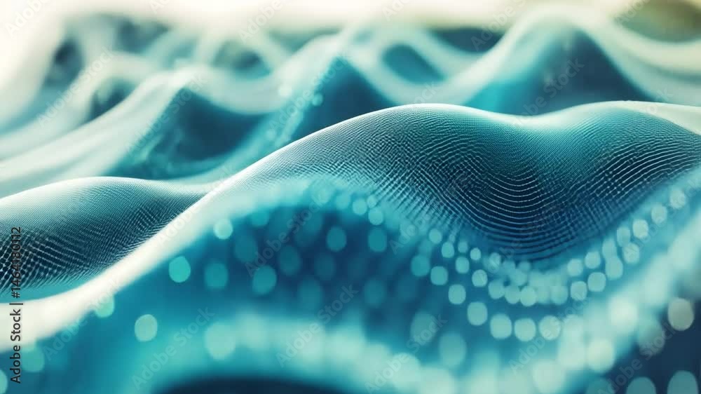 Poster abstract oceanic waves: an artistic display of ocean waves in flowing motion, rendered with precisio