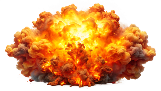 explosion of fire isolated on white background PNG