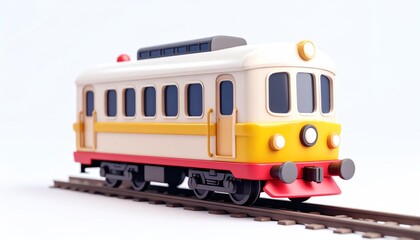 Cartoon Train Car on Track