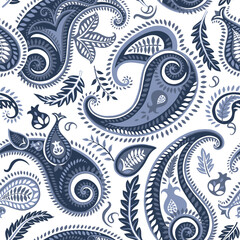 Indian paisley textile vector pattern