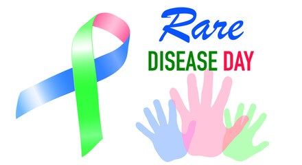World Rare Disease Day February 28th. Medical awareness poster.