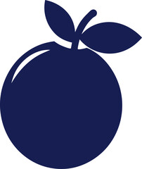 Blueberry icon Silhouette vector on transparent background