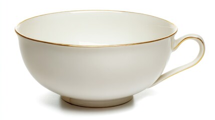 Empty white ceramic teacup