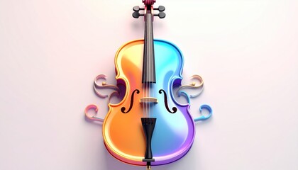 Colorful Violin Instrument Musical Art