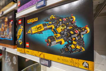 Fototapeta premium Budapest, Hungary , 04 04 2025 : Lego store and collections on display