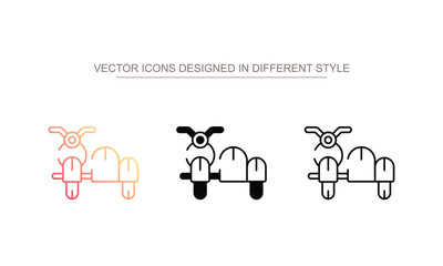 Sidecar icon design with white background stock illustration