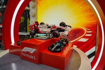 Fototapeta premium Budapest, Hungary , 04 04 2025 : Lego store and collections on display