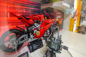 Fototapeta premium Budapest, Hungary , 04 04 2025 : Lego store and collections on display