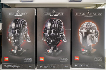 Fototapeta premium Budapest, Hungary , 04 04 2025 : Lego store and collections on display