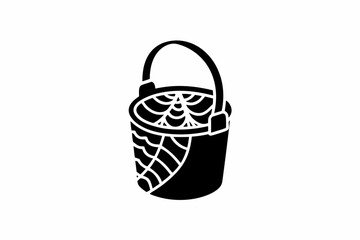 Sand Bucket icon silhouette vector illustration