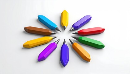 Colorful Pencil Arrangement