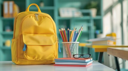 The yellow school backpack