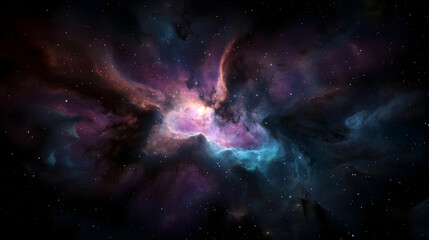 Vibrant Colorful Nebulae In Deep Space