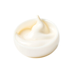 Creamy White Sauce Swirl in Bowl on Transparent Background