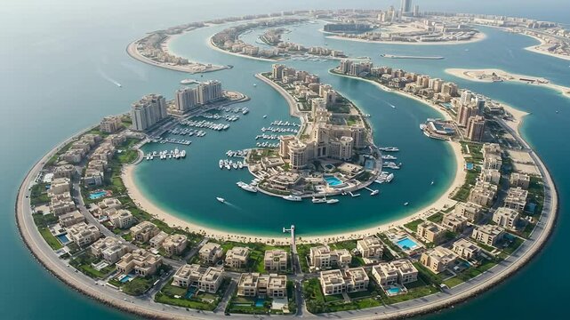 Evolving urban landscape of the pearl qatar a 4 k drone perspective of doha qatar