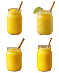 Mango Lime Agua Fresca, Frosted Jar, Bamboo Straw  