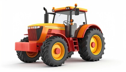 Tractor on White Background