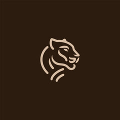 Jaguar logo in simple and bold line art design.