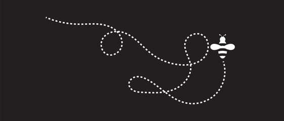 Flying Bee Icon on Stock Illustration. vector on dotted flying. vector illustration.