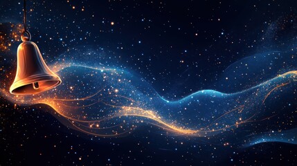 Golden bell, ethereal glow