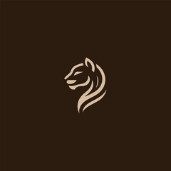 Jaguar logo in simple and bold line art design.