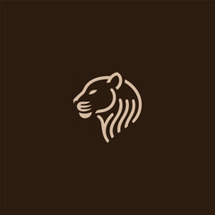 Jaguar logo in simple and bold line art design.