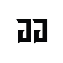JJ monogram logo design letter text name symbol monochrome logotype alphabet character simple logo