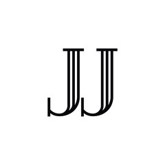 JJ monogram logo design letter text name symbol monochrome logotype alphabet character simple logo