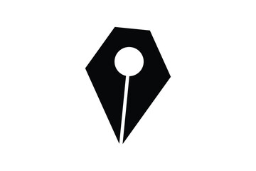 Fountain Pen nib Icon. Fountain Pen tip line writing Icon on white background.