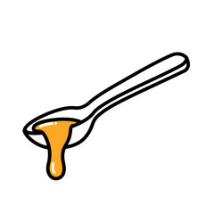 Spoon with dripping liquid