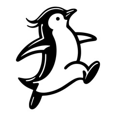 Leaping Penguin Illustration
