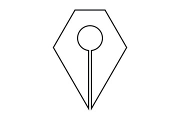 Fountain Pen nib Icon. Fountain Pen tip line writing Icon on white background.