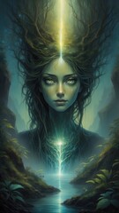 Fantasy Gemälde - Frauenportrait
