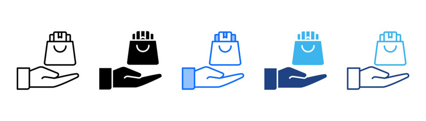 Fototapeta premium Shopping Icon Set With Multiple Style Collection 