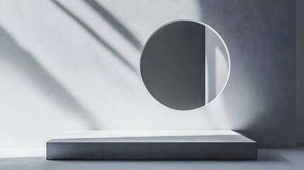 White wall display podium